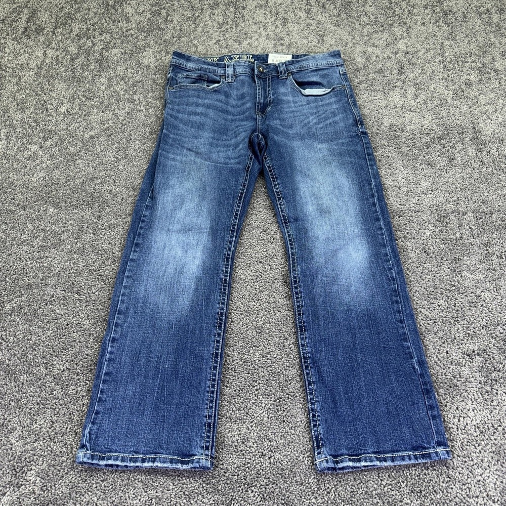 Axel Slim Boot Jeans Mens 34x30 Blue Medium Wash Stretch Denim Casual Pockets